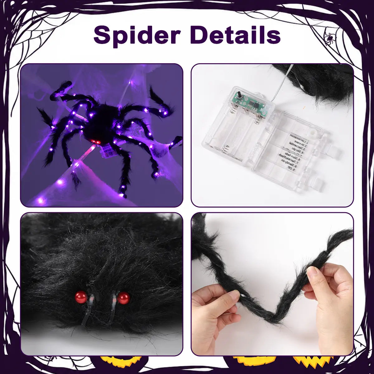 🎃 🕷️Halloween Hot Sellers 👻Halloween glowing spider web lights--🥰