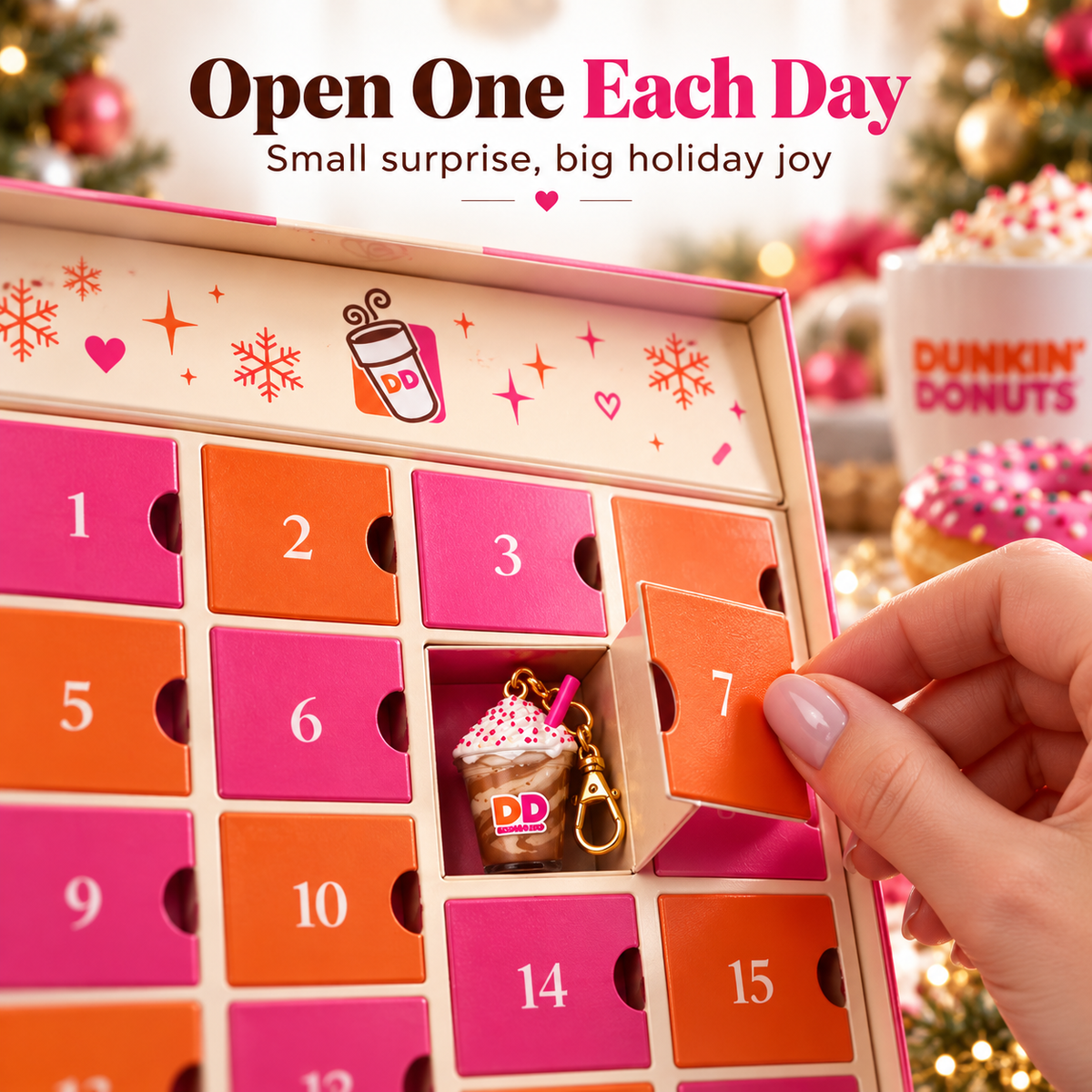 🔥Last Day 50% OFF🍩 Dunkin’ Donuts 24-Day Christmas Advent Calendar – Collectible Countdown Gift For Donut Lovers