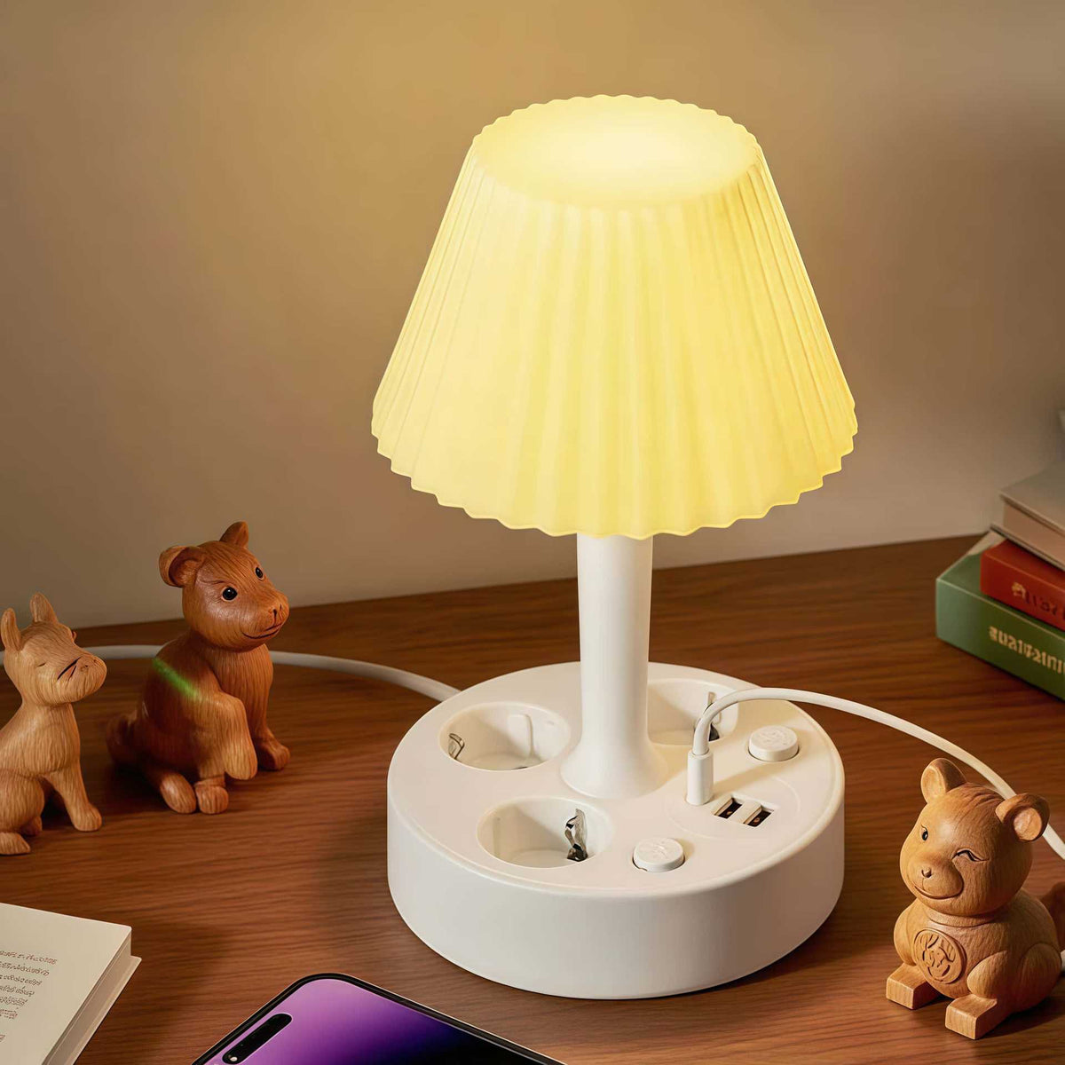 💡🔌 Bedside Lamp with Charging Station – 3-in-1 Nightstand Light, Power & Style ✨