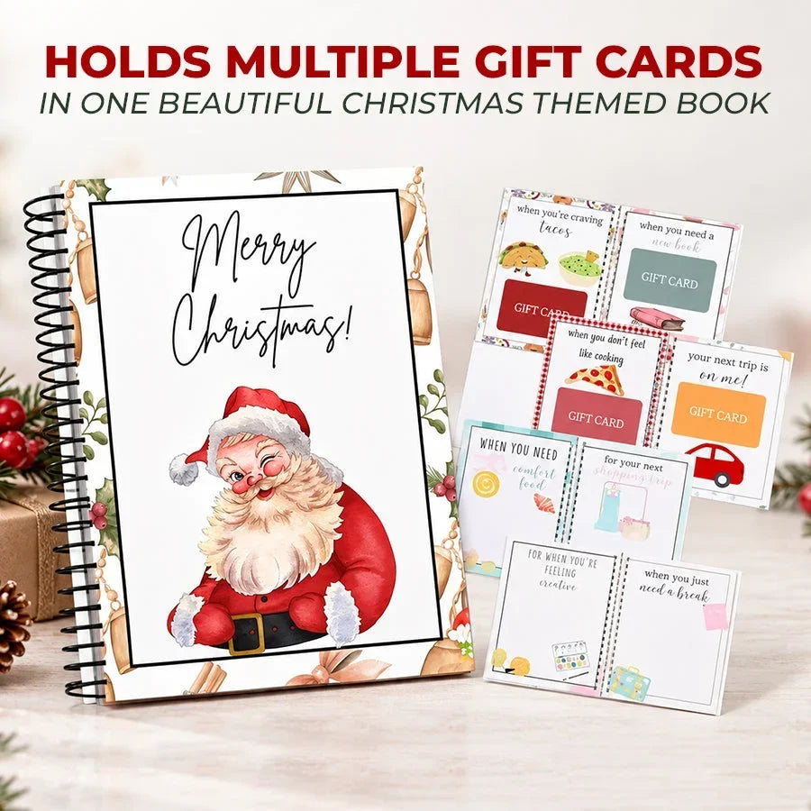 🔥 Christmas Gift Card Book – 12 Gift Card Pages & Personal Message Holder