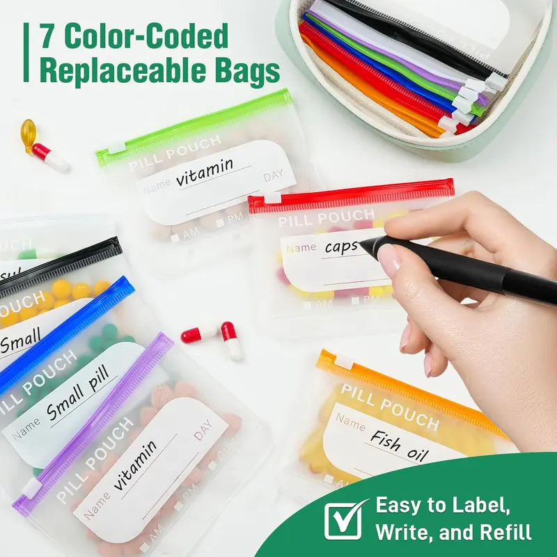 💊The Ultimate A8 Waterproof Binder Pill Pouch Set