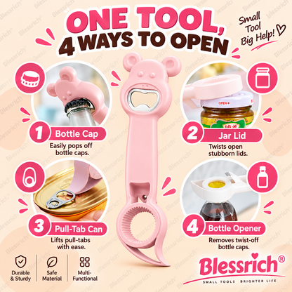 🍾 4-in-1 Multifunctional Jar & Bottle Opener