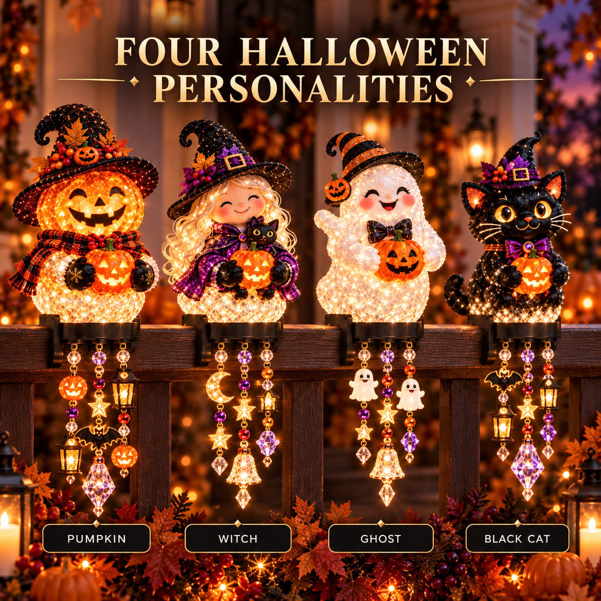 🔥 🎃Halloween Porch Magic Cascade Railing Lights