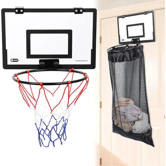 🏀👕👖 2-in-1 Door Hanging Laundry Basket with Basketball Hoop – Fun & Functional Storage!