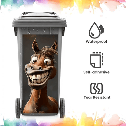 ⚡ Creative Trash Can Sticker with Colourful Cartoon