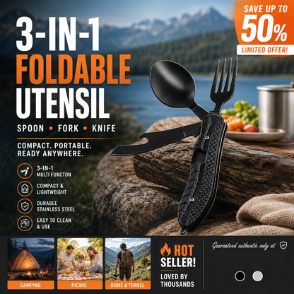 🎉Surprise 50% off！🏕️Must-have for outdoor trips 🍴🥄4-In-1 Outdoor Folding Multifunctional Tableware