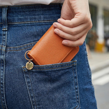 👛RFID Short Wallets for Women – Fashionable Card Holder with Key Ring & Coin Purse