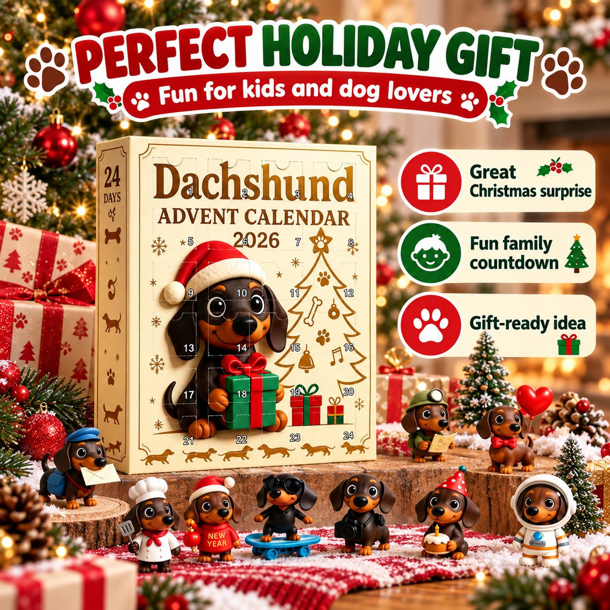 🔥🐶🎄 Dachshund Advent Calendar ✨