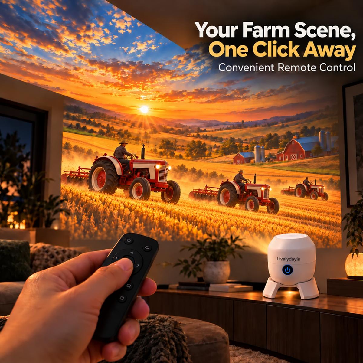 🔥Last Day 50% OFF🚜 Tractor & Farm Scene Room Projector – Wall & Ceiling Décor for Tractor Lovers