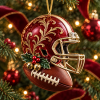 Red Floral Holly Helmet 🎄