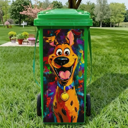 ⚡ Creative Trash Can Sticker with Colourful Cartoon