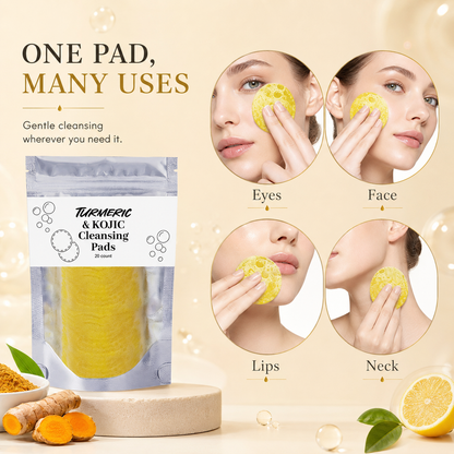 🔥 Natural Turmeric & Kojic Acid Gentle Face Cleansing Pads🔥