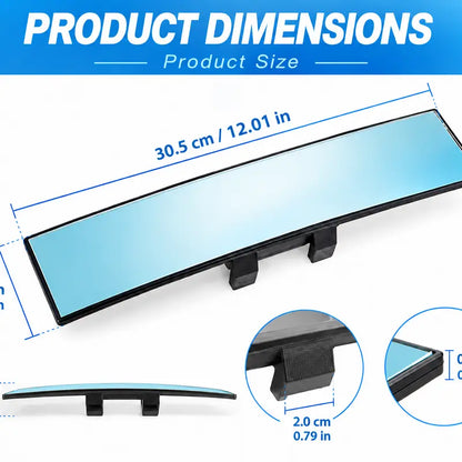 🔧🚗 Wide Angle Rear View Mirror – 12' Anti-Glare Panoramic Clip-On Car Mirror