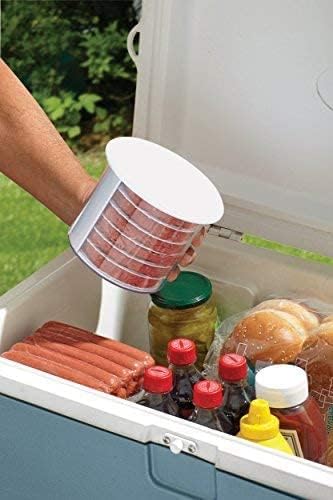 🍔 Hamburger Press Patty Maker - Non-Stick Burger Mold Shaper with Freezer Storage Container - 12-Piece Set with 8-Layer Plastic Discs for BBQ Grill.