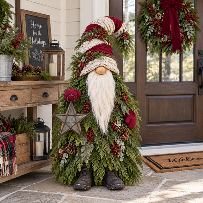 💫Evergreen Star Gnome™ Lighted Christmas Woodland Decor