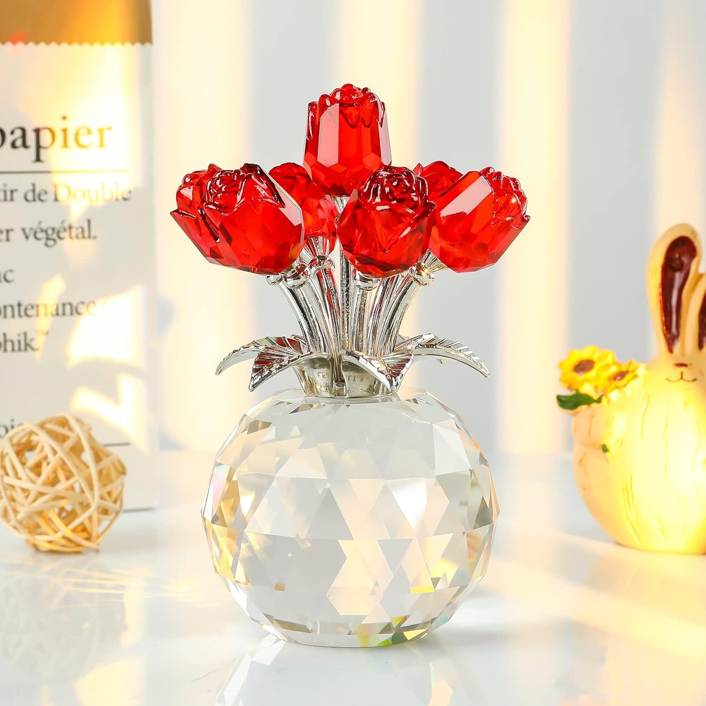 💖Hot Sale 49% OFF💎Crystal Colorful Rose Flower Vase