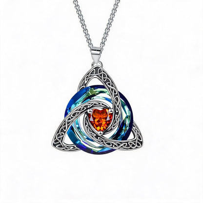 ✨❤️‍🔥 Birthstone Celtic Trinity Knot Necklace – Meaningful Irish Knot Pendant for Women, Anniversary & Birthday Gift