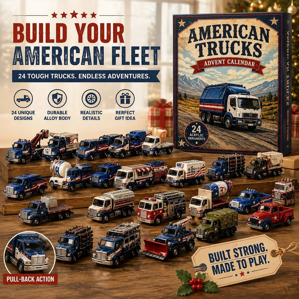 American Truck Fleet Advent Calendar 2026 – 24 Acrylic Truck Ornaments