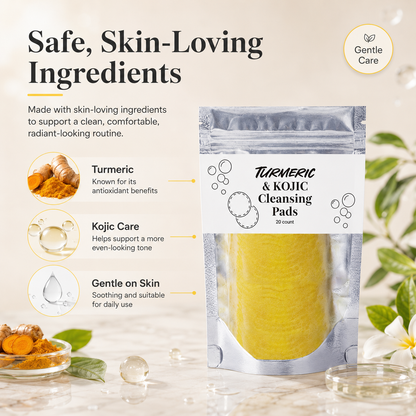 🔥 Natural Turmeric & Kojic Acid Gentle Face Cleansing Pads🔥