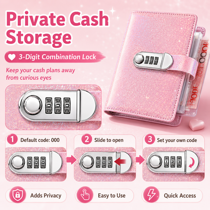 💰 Lockable Cash Savings Binder with 100 Pages