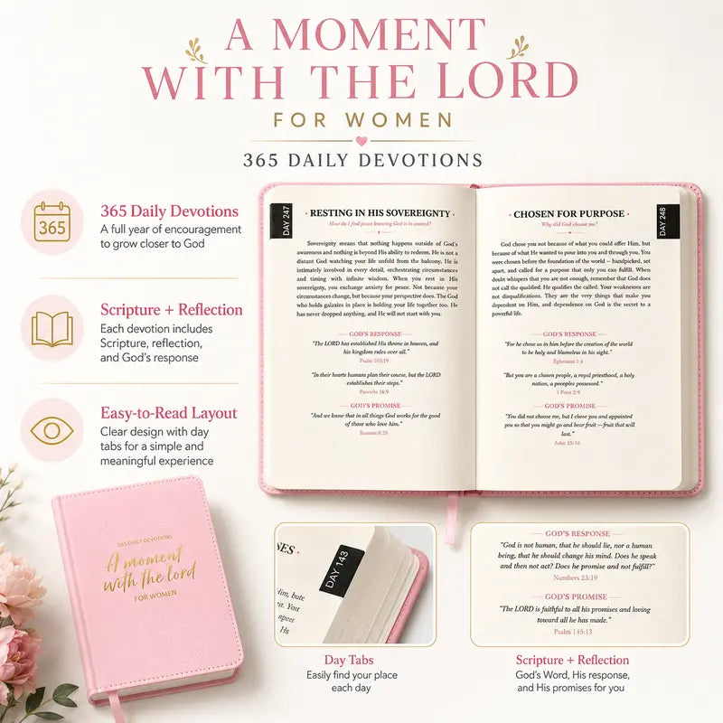 🔥LAST DAY 49% OFF -365 Daily Devotional Journal for Women 🤍 | A Moment With God Every Day