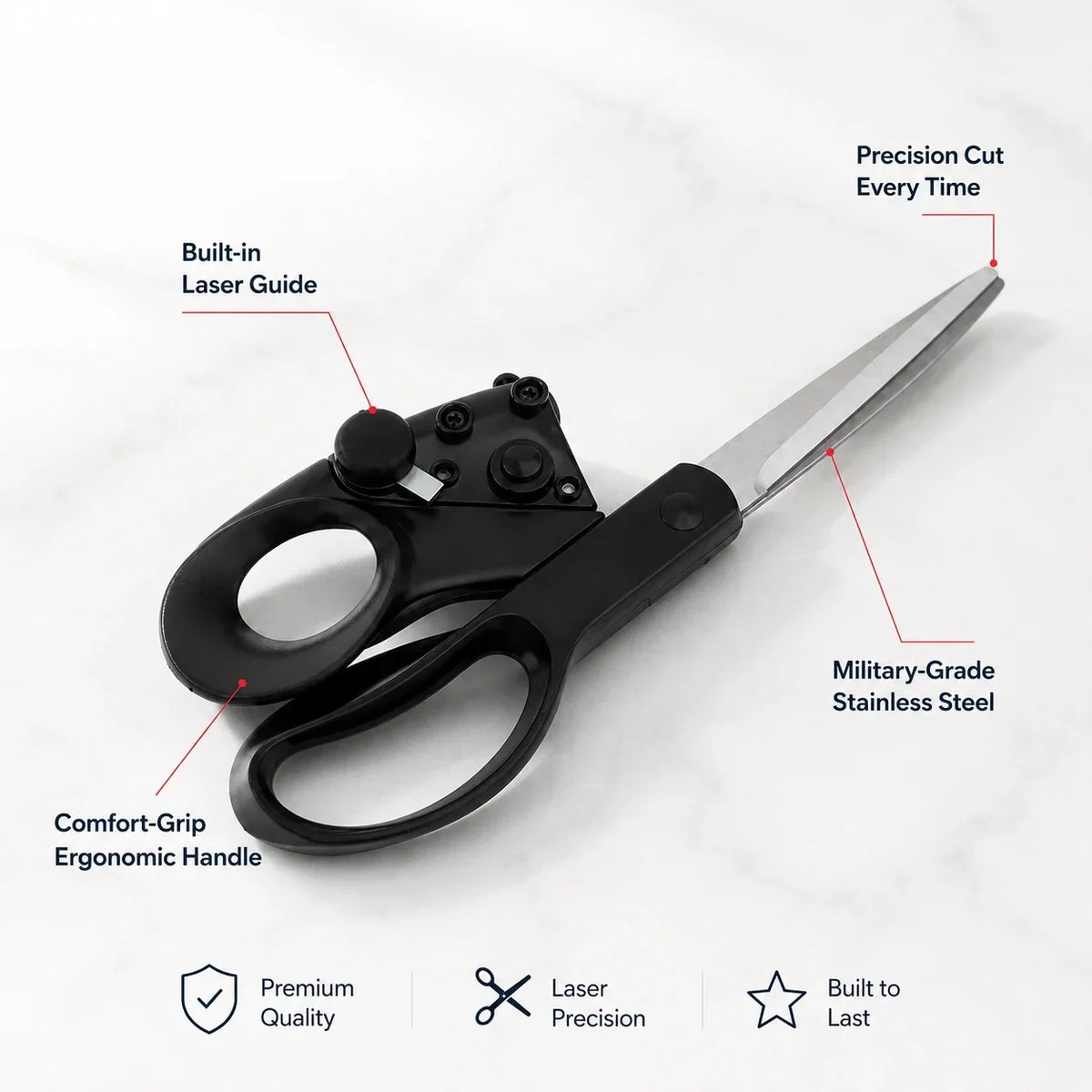 Laser-Guided Precision Scissors ✂️ See Your Cutting Line Before You Cut