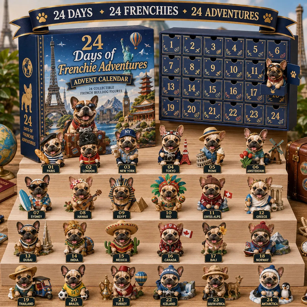 🐶 24-Day Dog Advent Calendar – 47% OFF Last Day, 24 Puppy Figures with Costumes