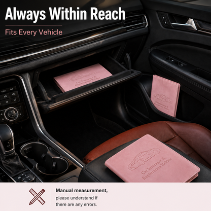 🚗 Car Registration & Insurance Document Holder | Premium PU Leather Organizer