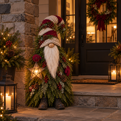 💫Evergreen Star Gnome™ Lighted Christmas Woodland Decor