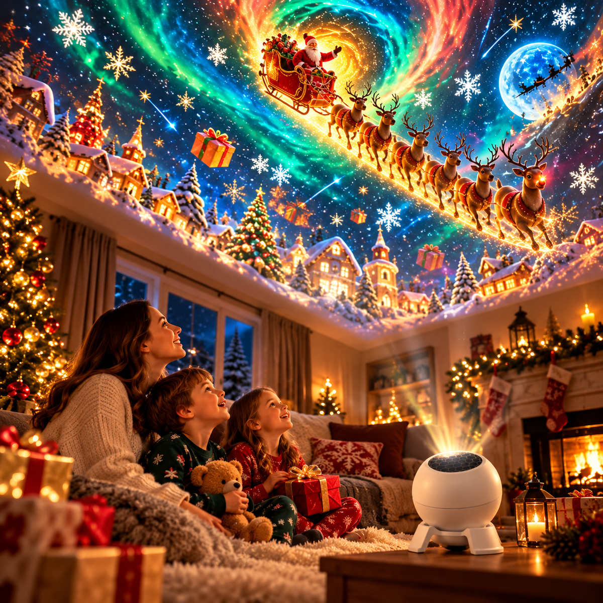 🎅 Magical Christmas Scene Projector – Transform Your Room into a Holiday Wonderland ✨