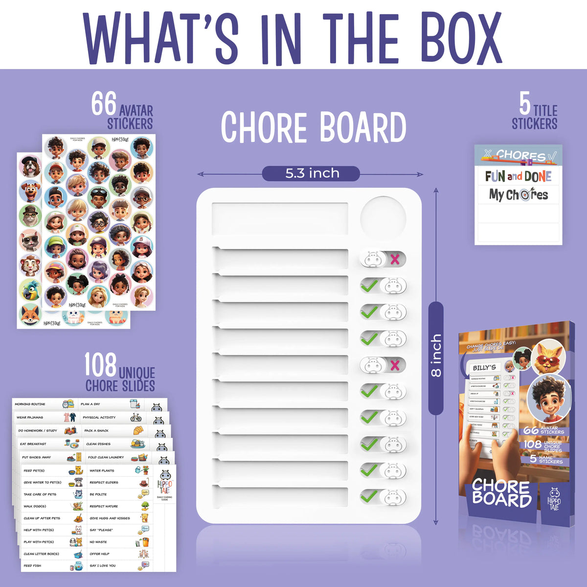 📋2026-Kids Daily Routine & Chore Chart – Visual Sliding Checklist with 108 Task Cards & Stickers