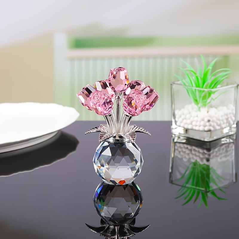 💖Hot Sale 49% OFF💎Crystal Colorful Rose Flower Vase