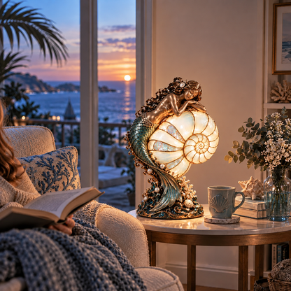 🎀🔥Last Day 49% OFF🧜‍♀️ Moon-Tide Mermaid Nautilus Lamp