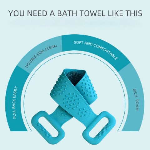 🛁 Silicone Back Scrubber Towel – Reach Every Inch With A Better Shower Clean ✨