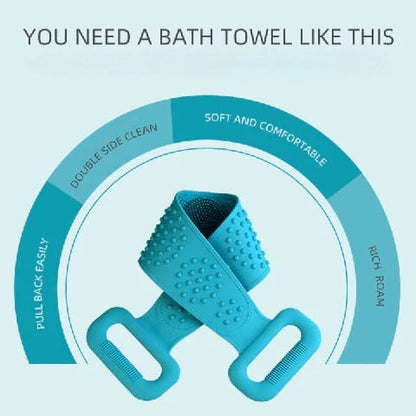 🛁 Silicone Back Scrubber Towel – Reach Every Inch With A Better Shower Clean ✨