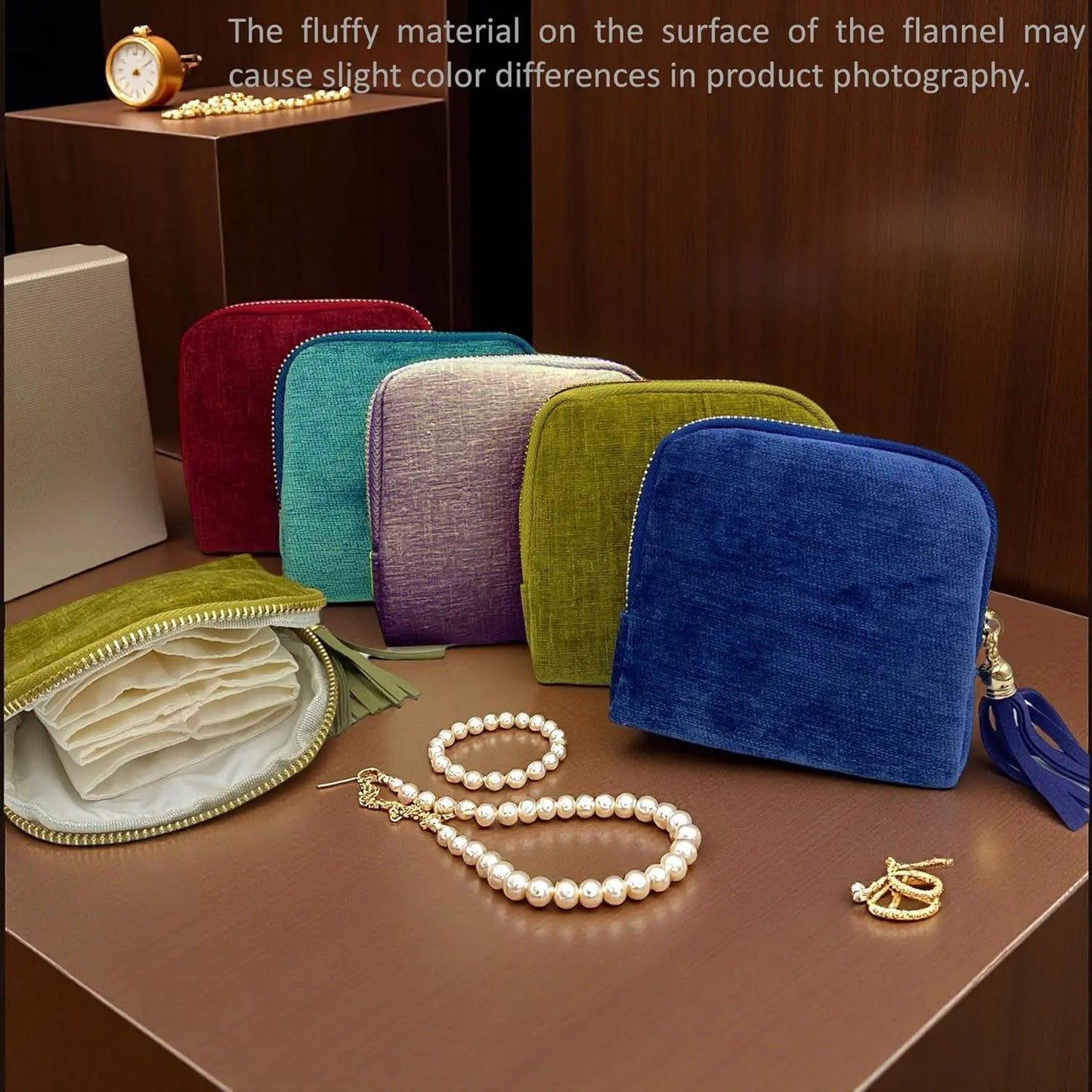 Travel Jewelry Bag Organizer with Tassel Zipper