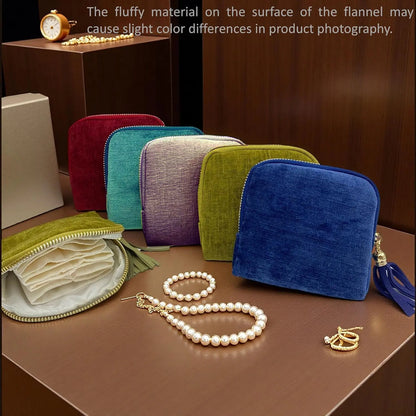 Travel Jewelry Bag Organizer with Tassel Zipper