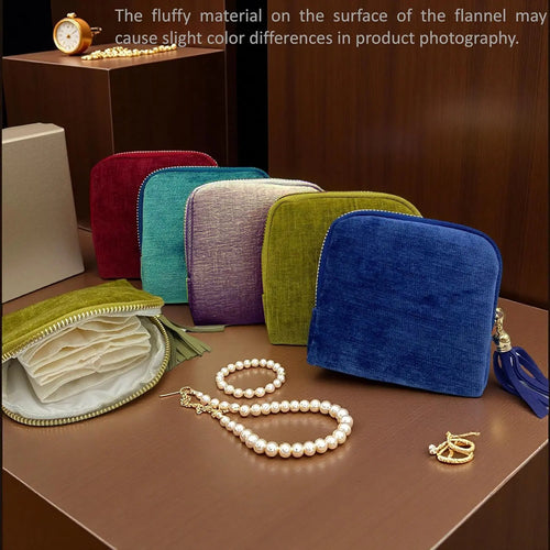 Travel Jewelry Bag Organizer with Tassel Zipper