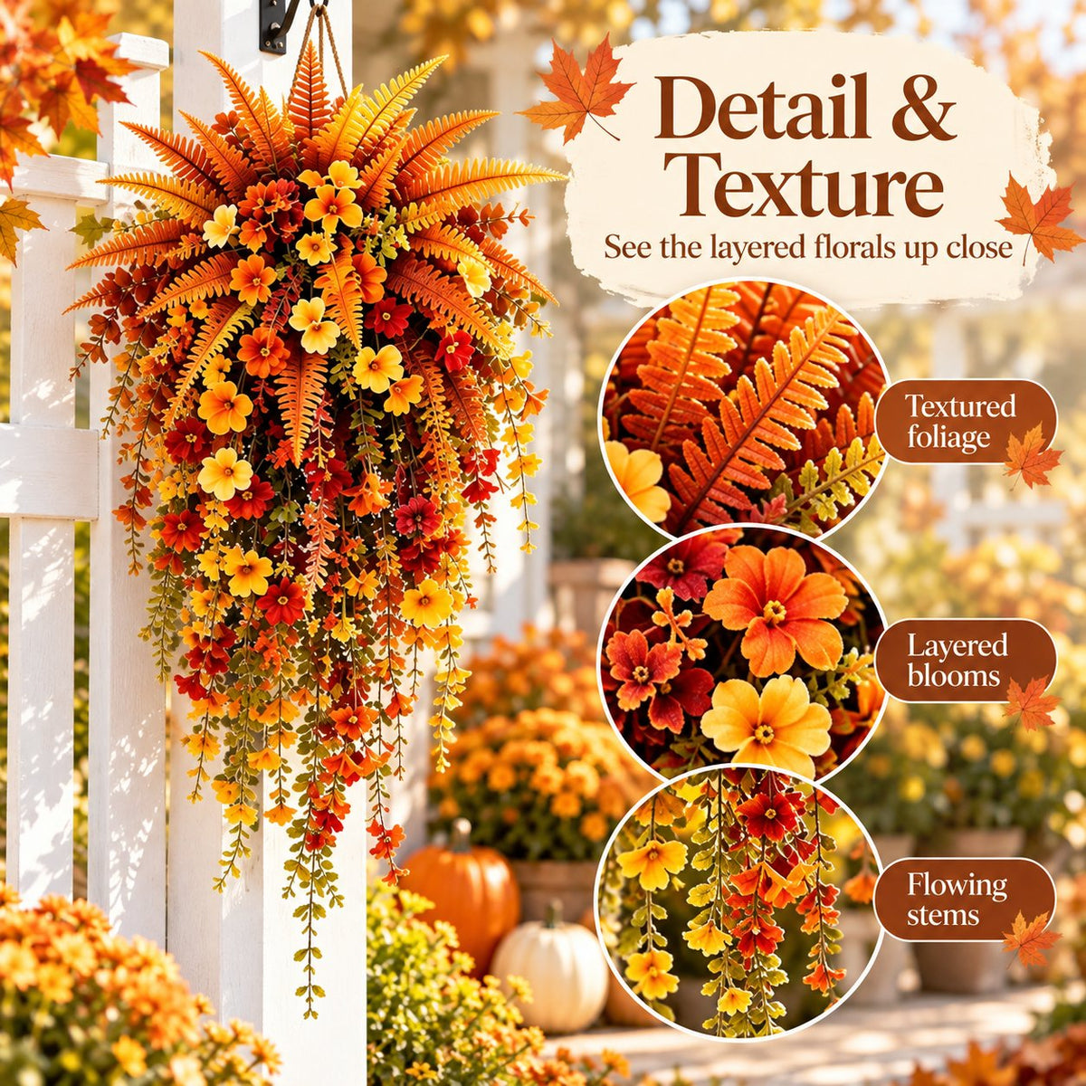 ⚡Autumn Cascading Floral Hanging Swag