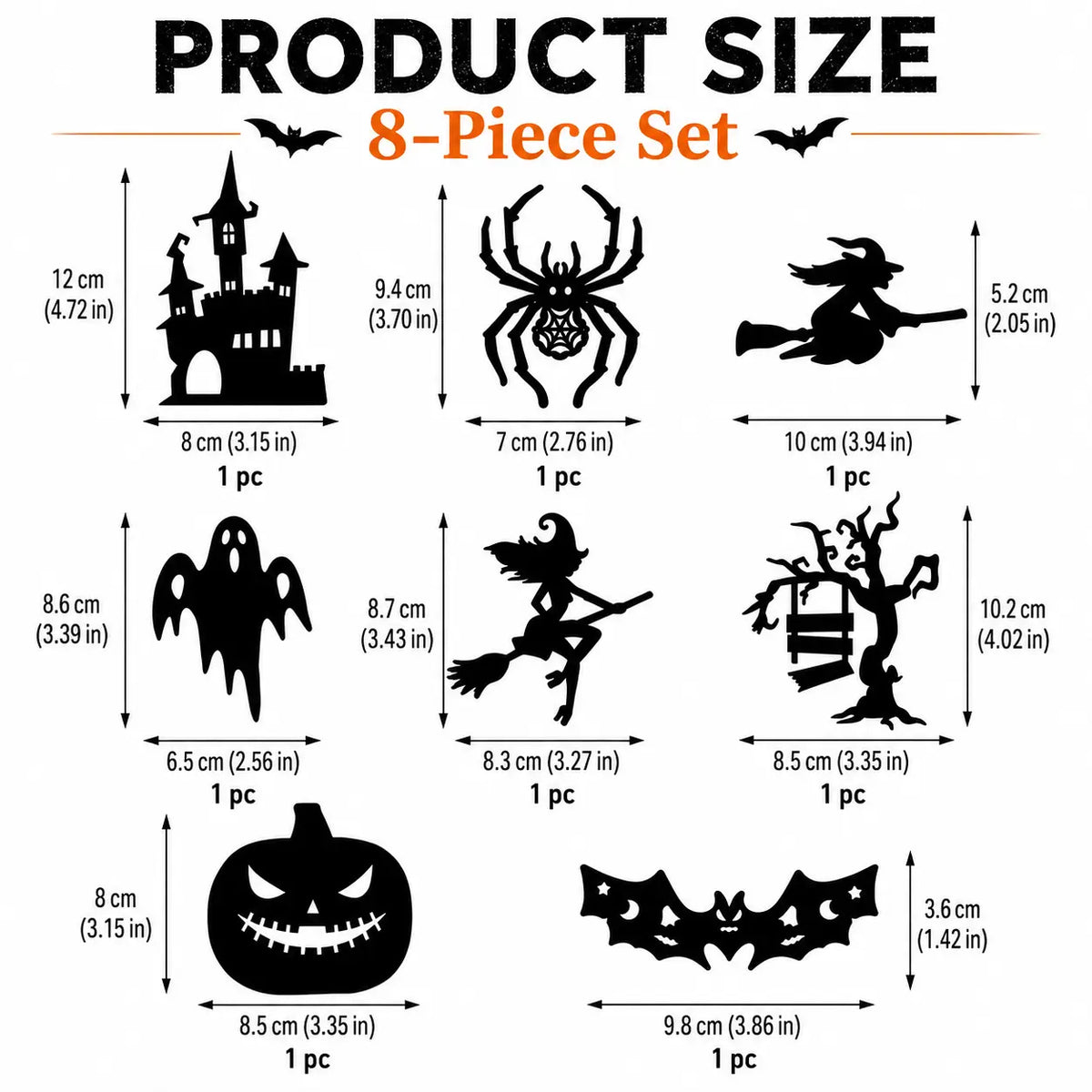 🎃Halloween LED Wall Decor Lights, Peel & Stick Battery Powered Silhouette Stickers