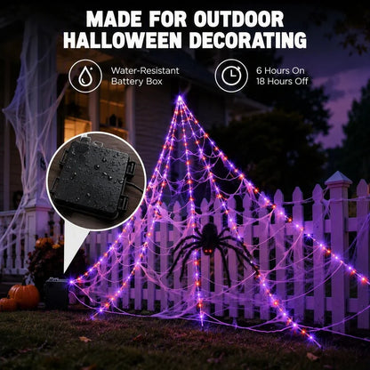 Oversized Halloween Spider Web Lights – 5M
