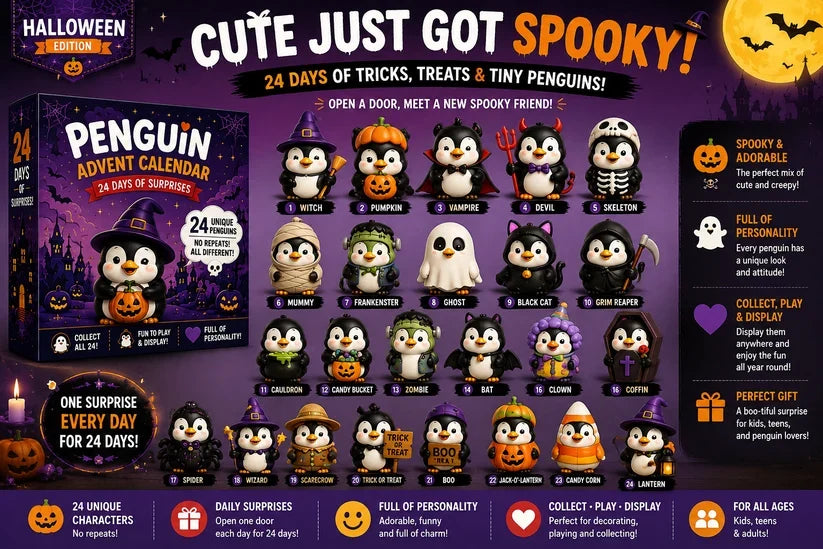 🎁🐧 24 Days of Penguin Surprises Advent Calendar – 24 Unique Penguins, 3 Fun Editions