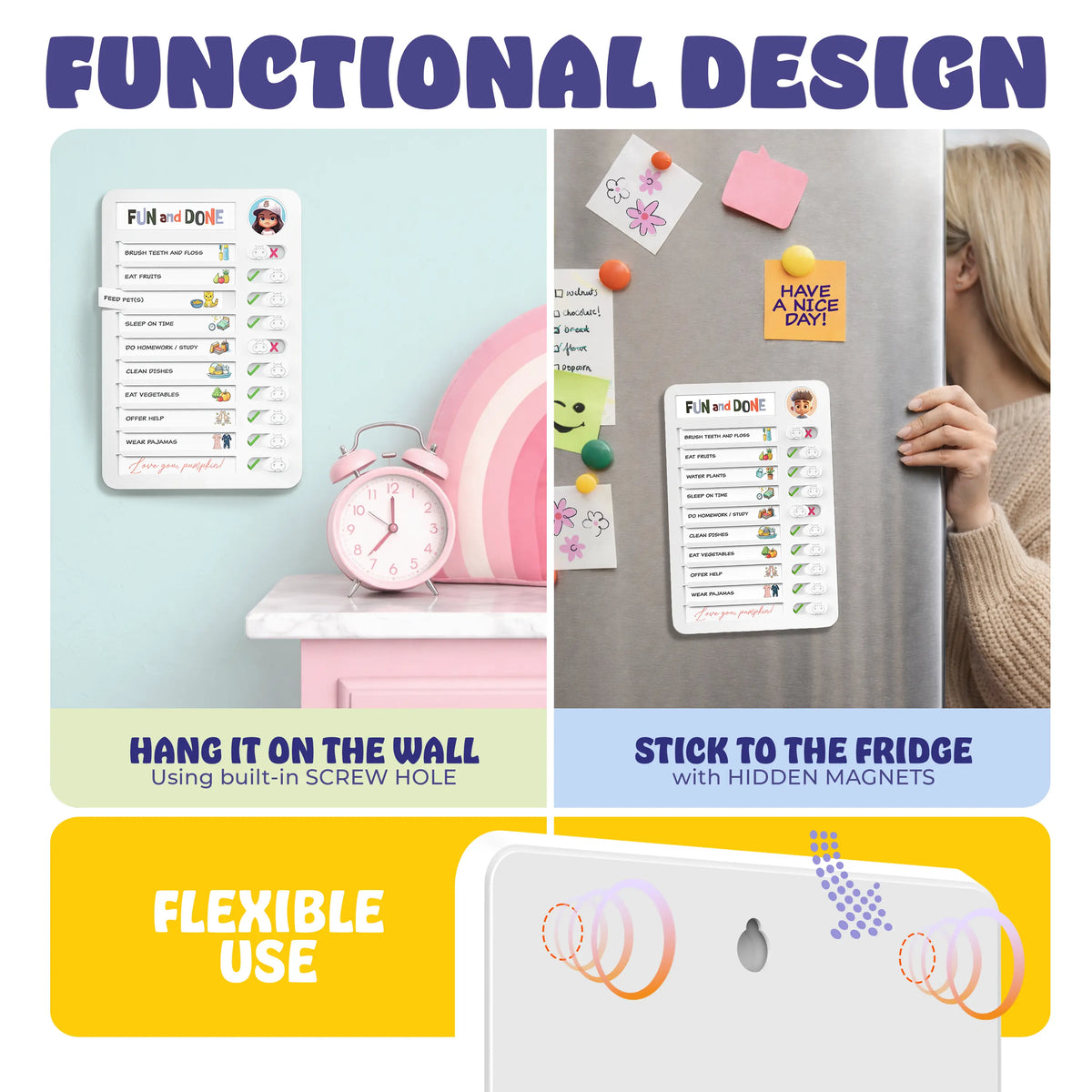 📋2026-Kids Daily Routine & Chore Chart – Visual Sliding Checklist with 108 Task Cards & Stickers