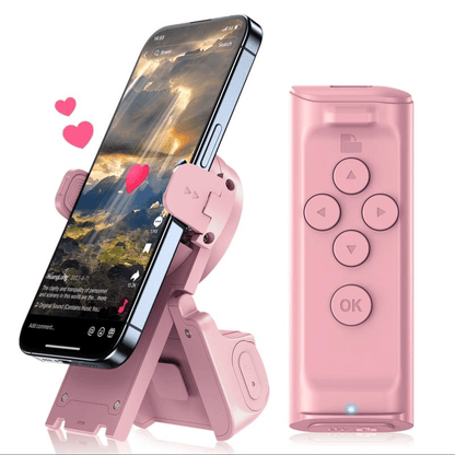 📱Remote Control for TikTok Scrolling with Smartphone Holder Stand, Wireless Scroller Page Turner, Camera Shutter Video Recording for iOS Android