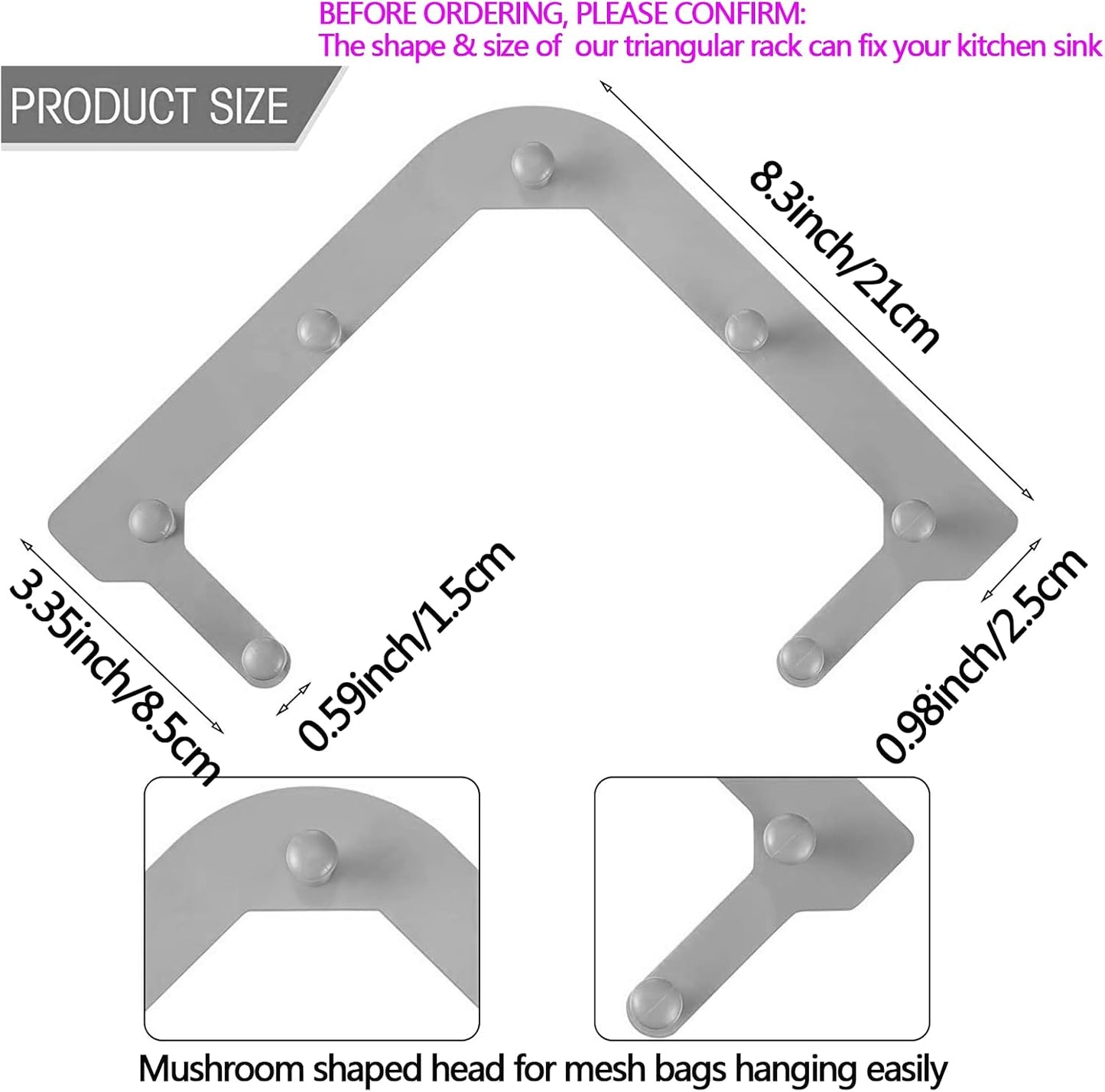 ⚡Kitchen Sink Triangle Tri-Holder Filter,Kitchen Sink Strainer, Sink Drain Strainer, with a Triangular Gray Rack and 50PCS Large Size Filtering Mesh Bags for Kitchen Leftover