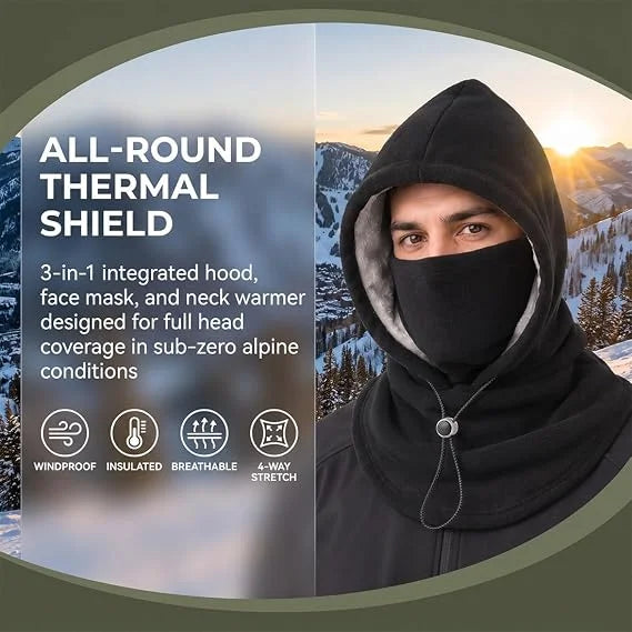 🔥🎁3-in-1 Winter Fleece Balaclava Hood With Adjustable Drawstring