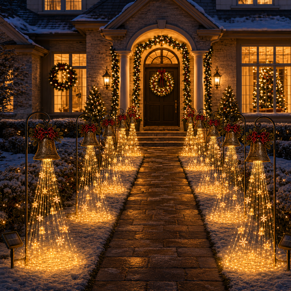 🔥Hot Sale 40% OFF🎄 Christmas Bell Cascade Solar Yard Light