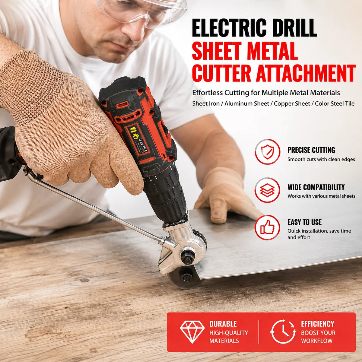 🔩 Metal Sheet Cutter Drill Attachment — Fast, Clean & Effortless