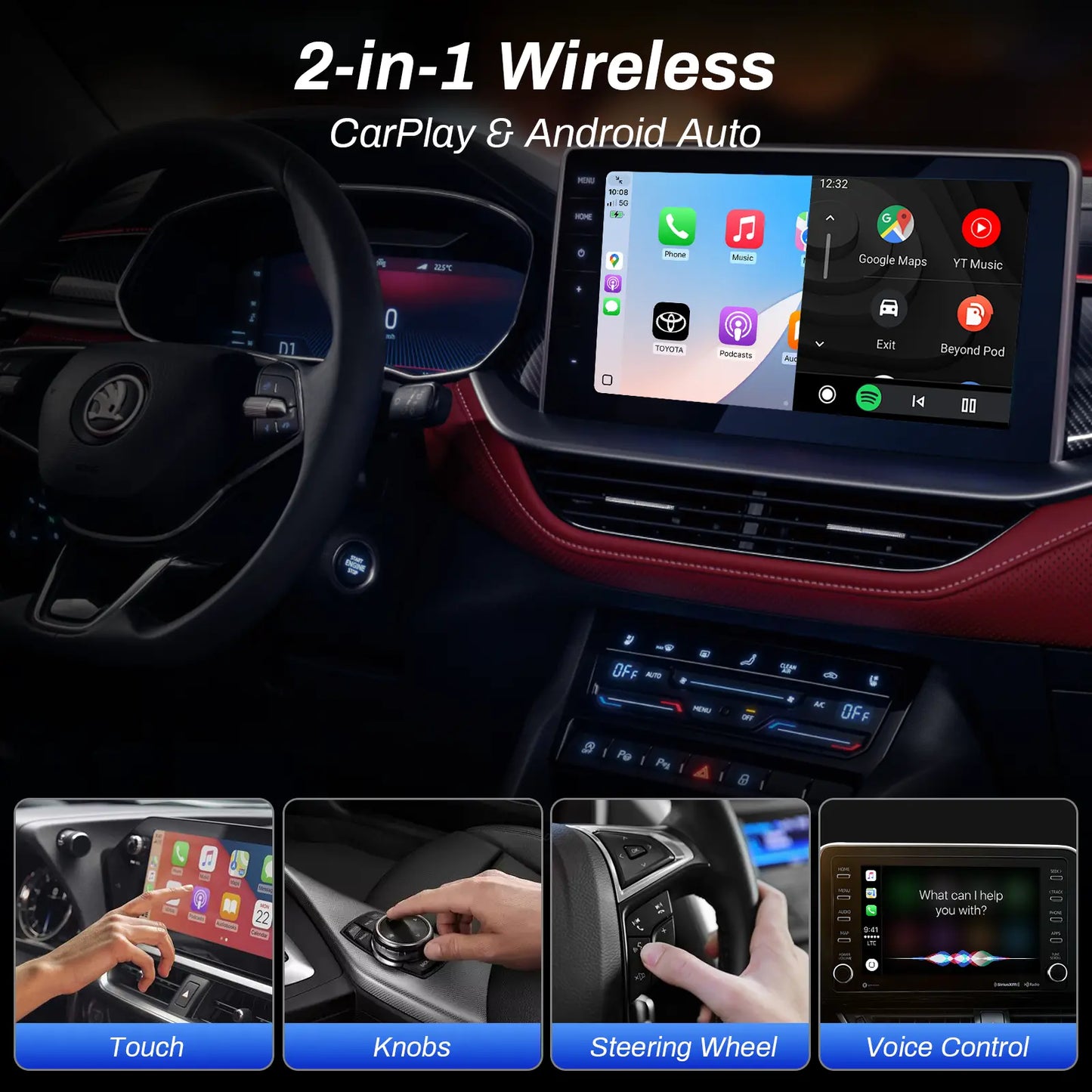 Aimoon Mini Wireless CarPlay & Android Auto Adapter 2026