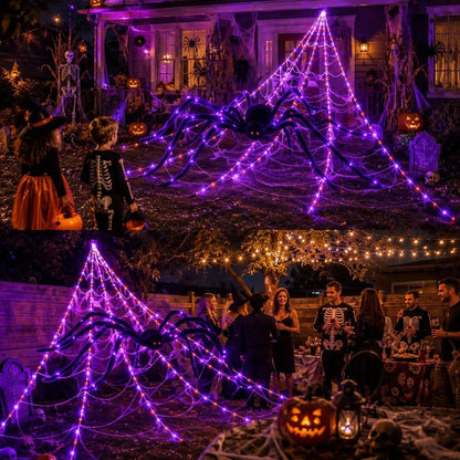 Oversized Halloween Spider Web Lights – 5M